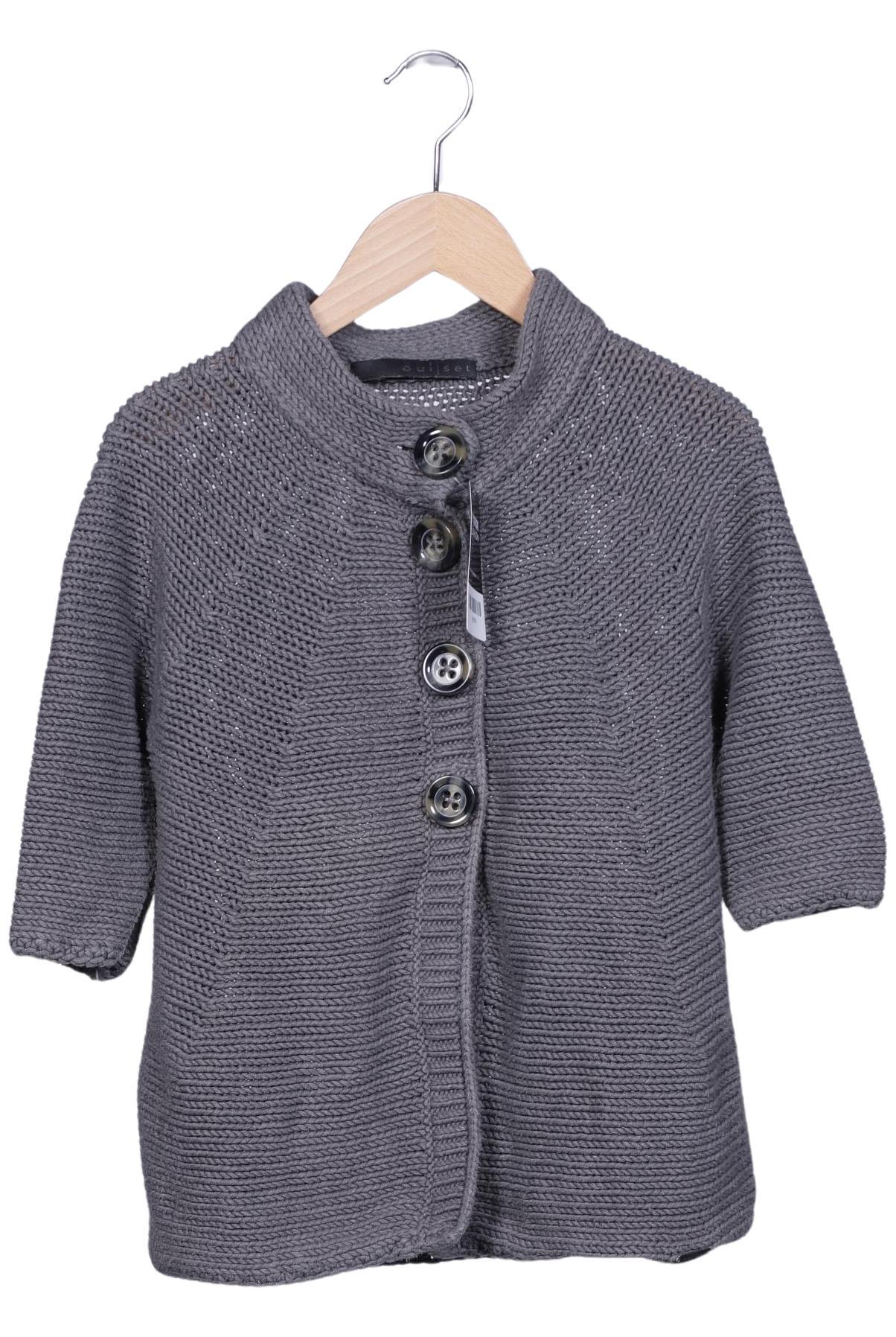 Oui Damen Strickjacke, Grau, Gr. S