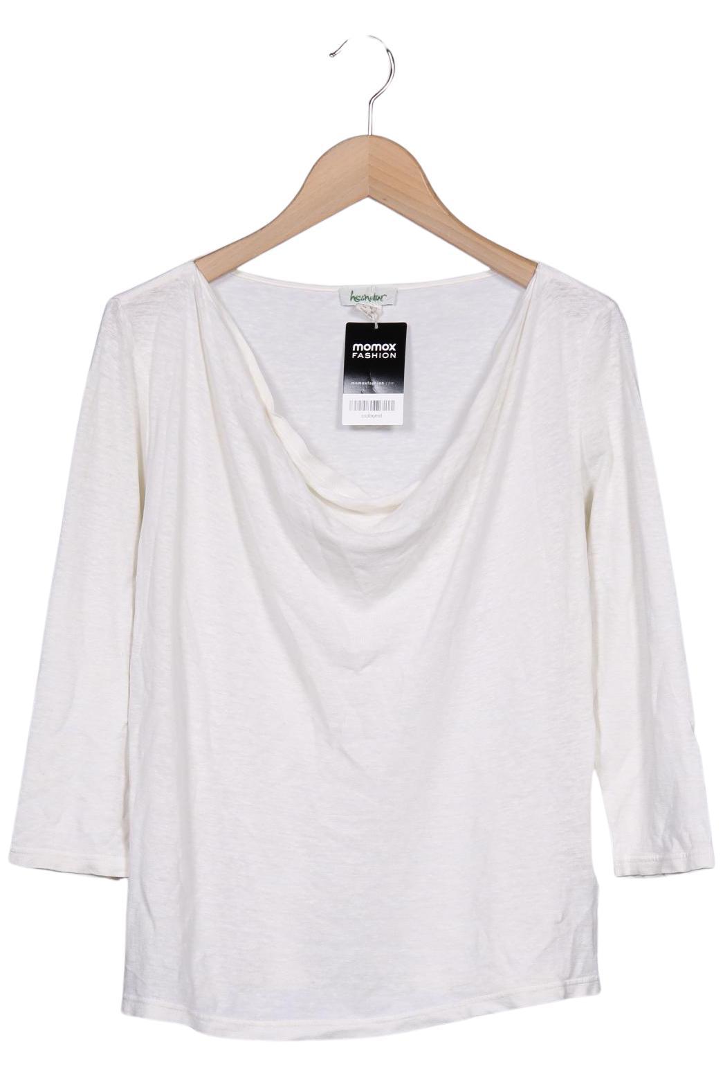 hessnatur Damen Langarmshirt, Cremeweiß, Gr. EU 36