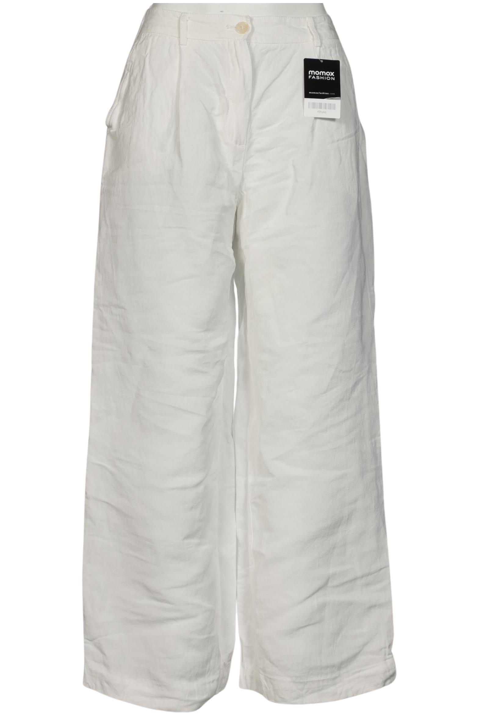 Massimo Dutti Damen Stoffhose, Weiß, Gr. EU 38