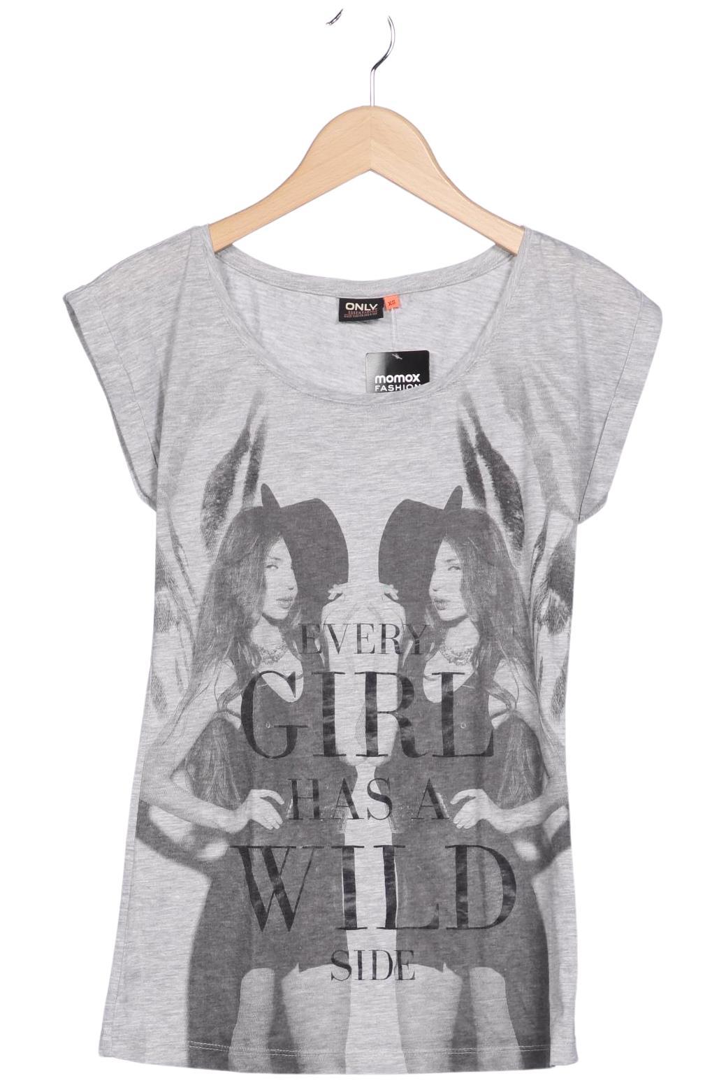 Only Damen T-Shirt, Grau, Gr. XS