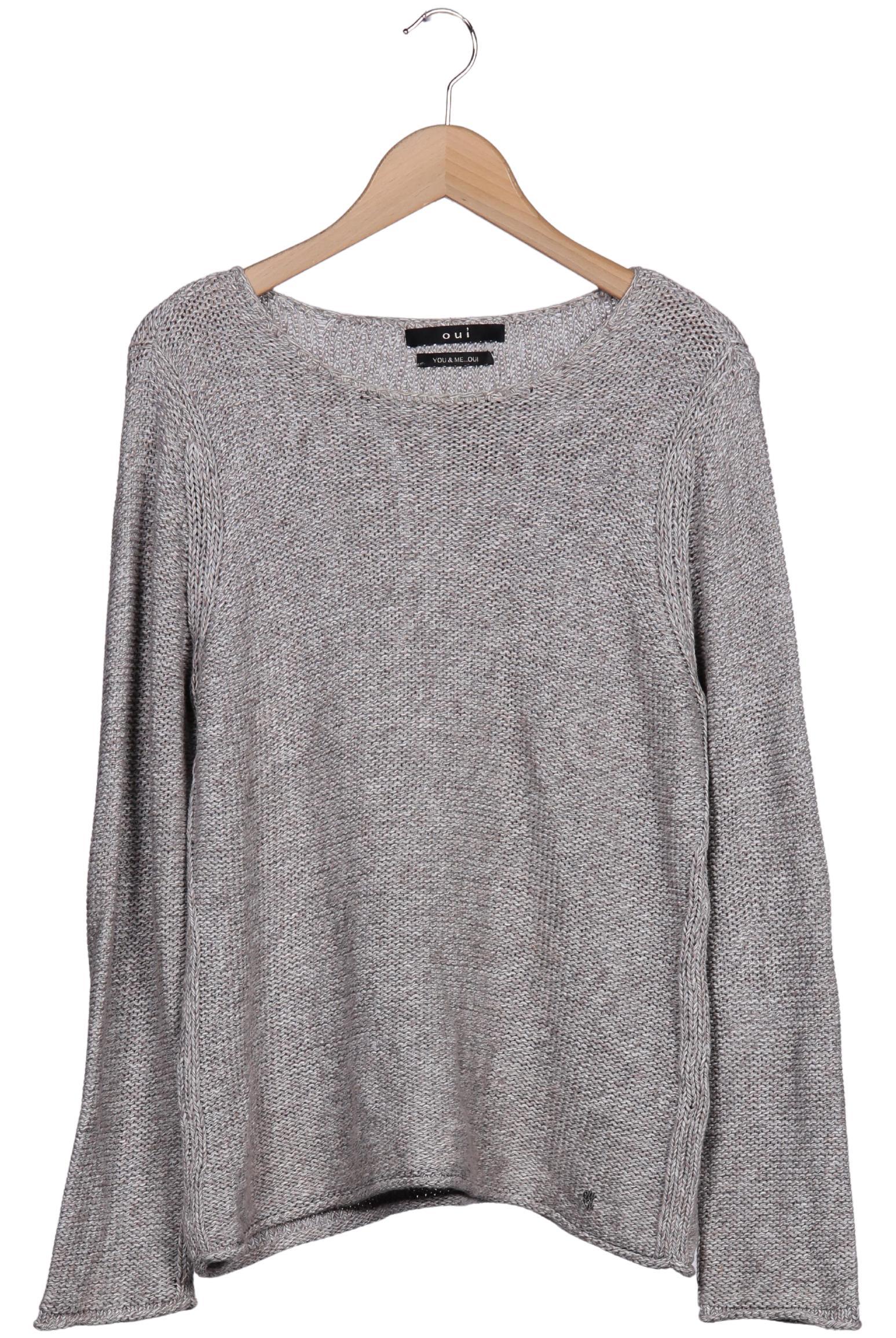 Oui Damen Pullover, Grau, Gr. L