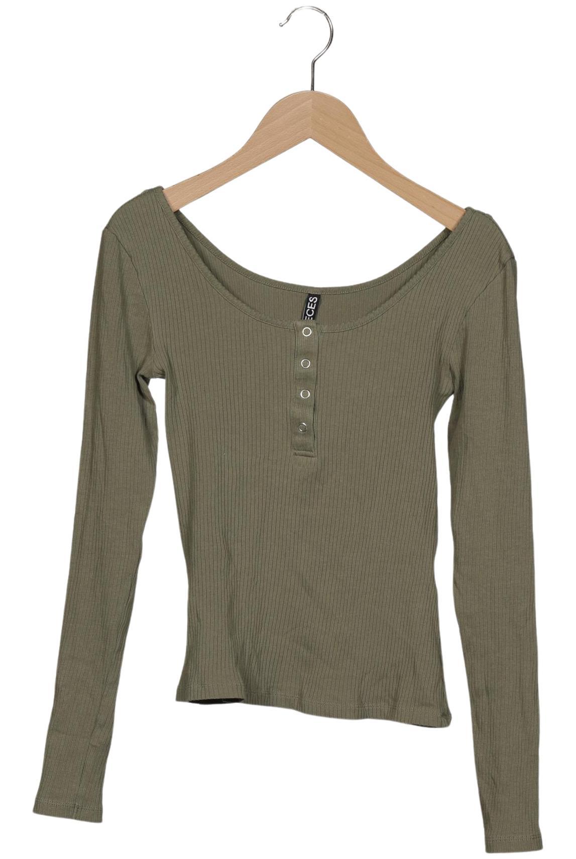 pieces Damen Langarmshirt, Grün, Gr. S