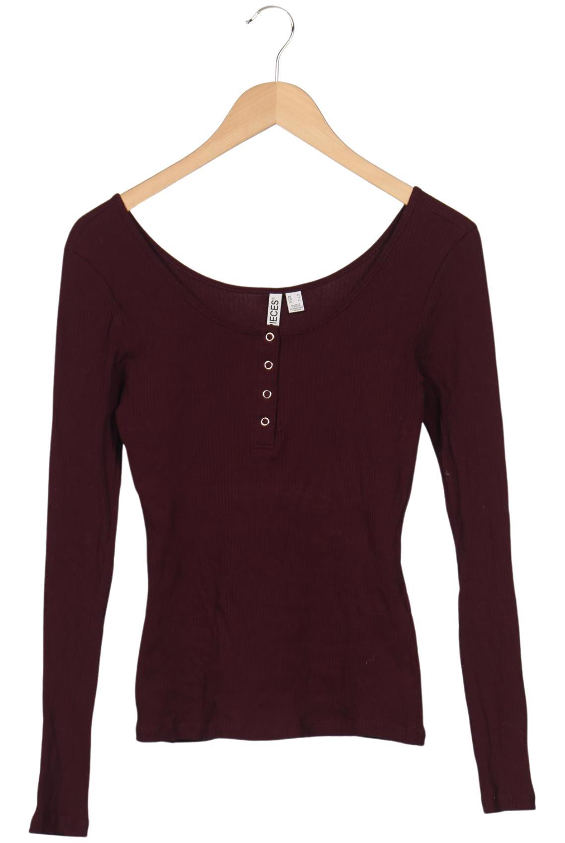 pieces Damen Langarmshirt, Bordeaux, Gr. XL