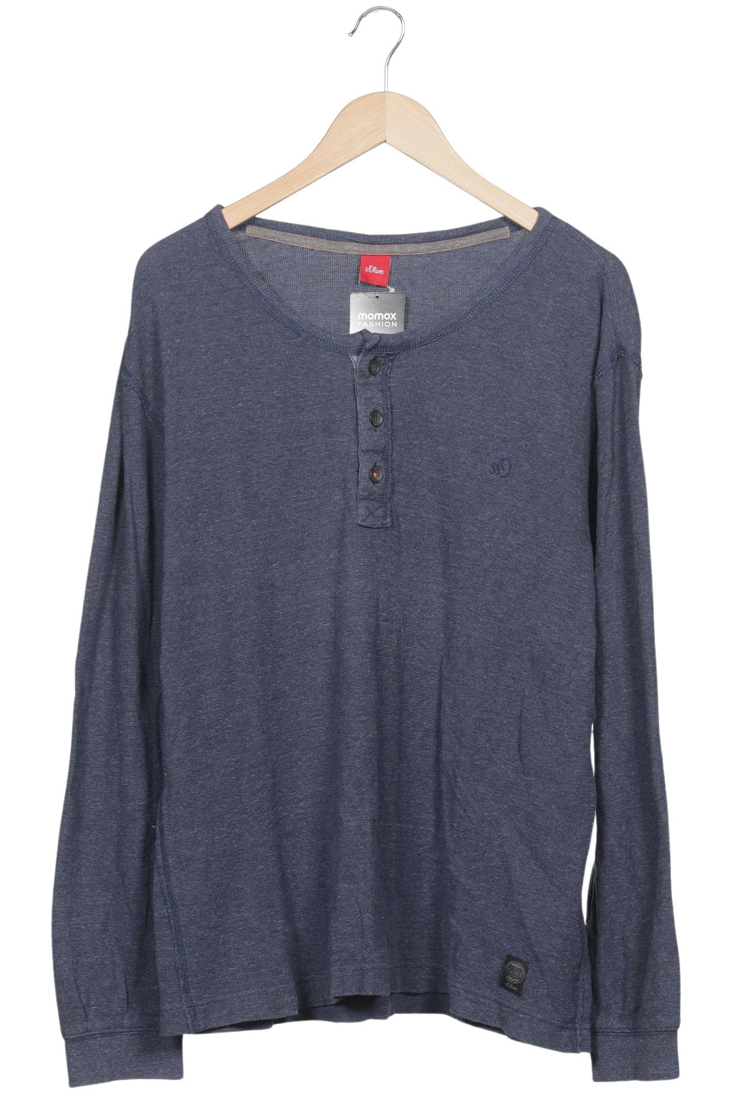 s.Oliver Herren Langarmshirt, Marineblau, Gr. XL