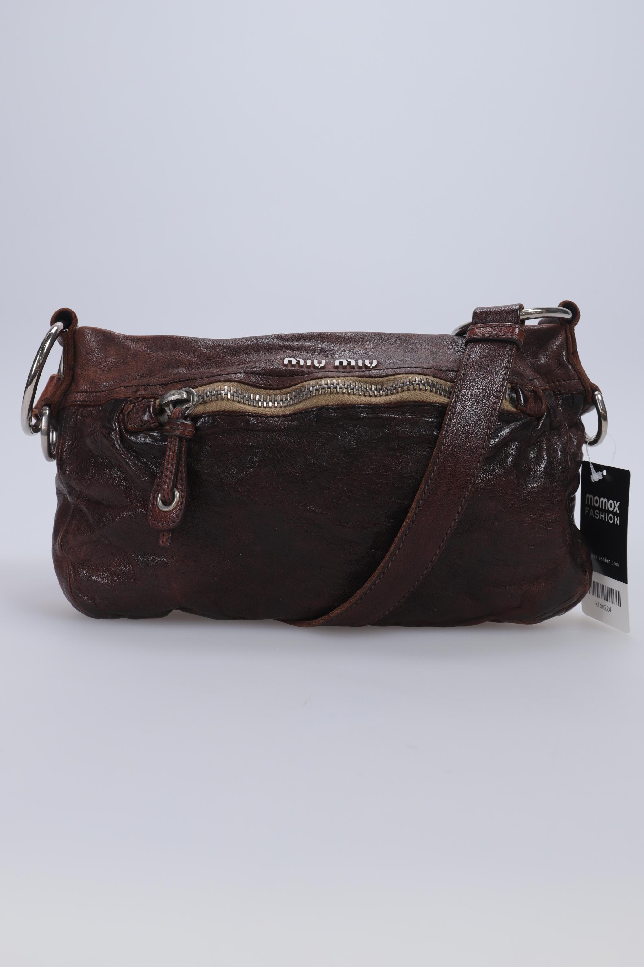 Miu Miu Damen Handtasche klein Leder, Braun, Gr.
