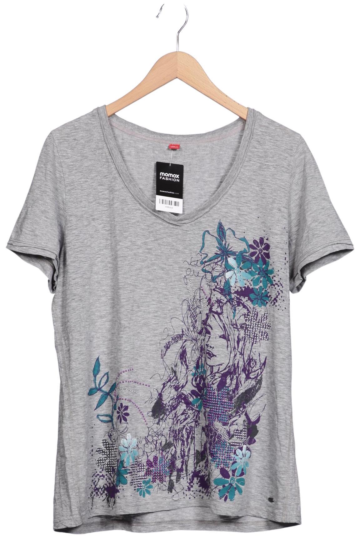 s.Oliver Damen T-Shirt, Grau, Gr. EU 46