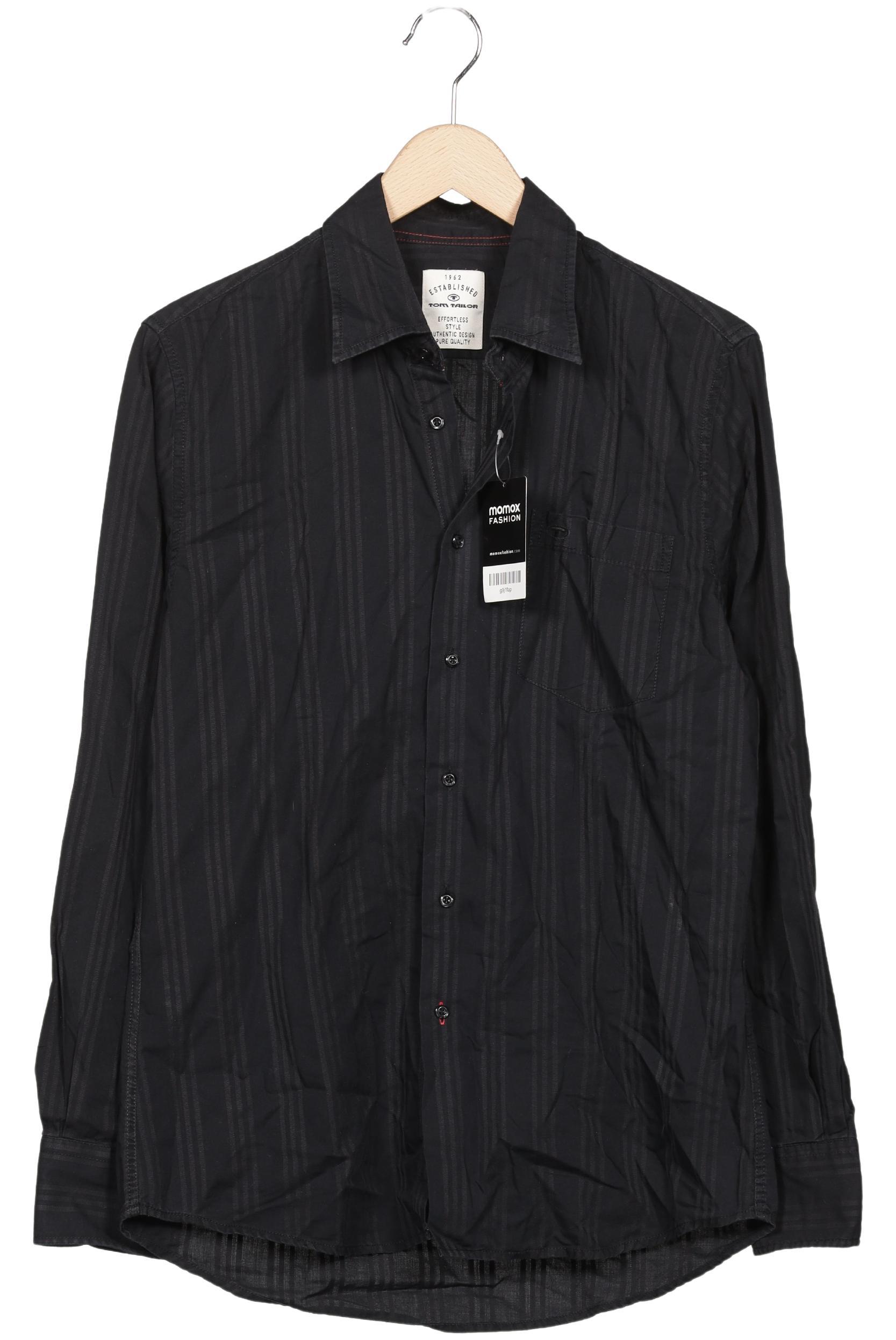 Tom Tailor Herren Hemd, Schwarz, Gr. M