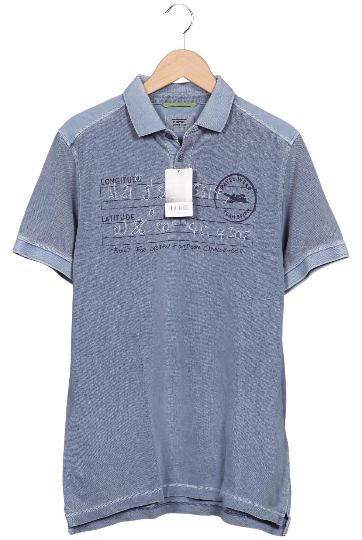 camel active Herren Poloshirt, Hellblau, Gr. L
