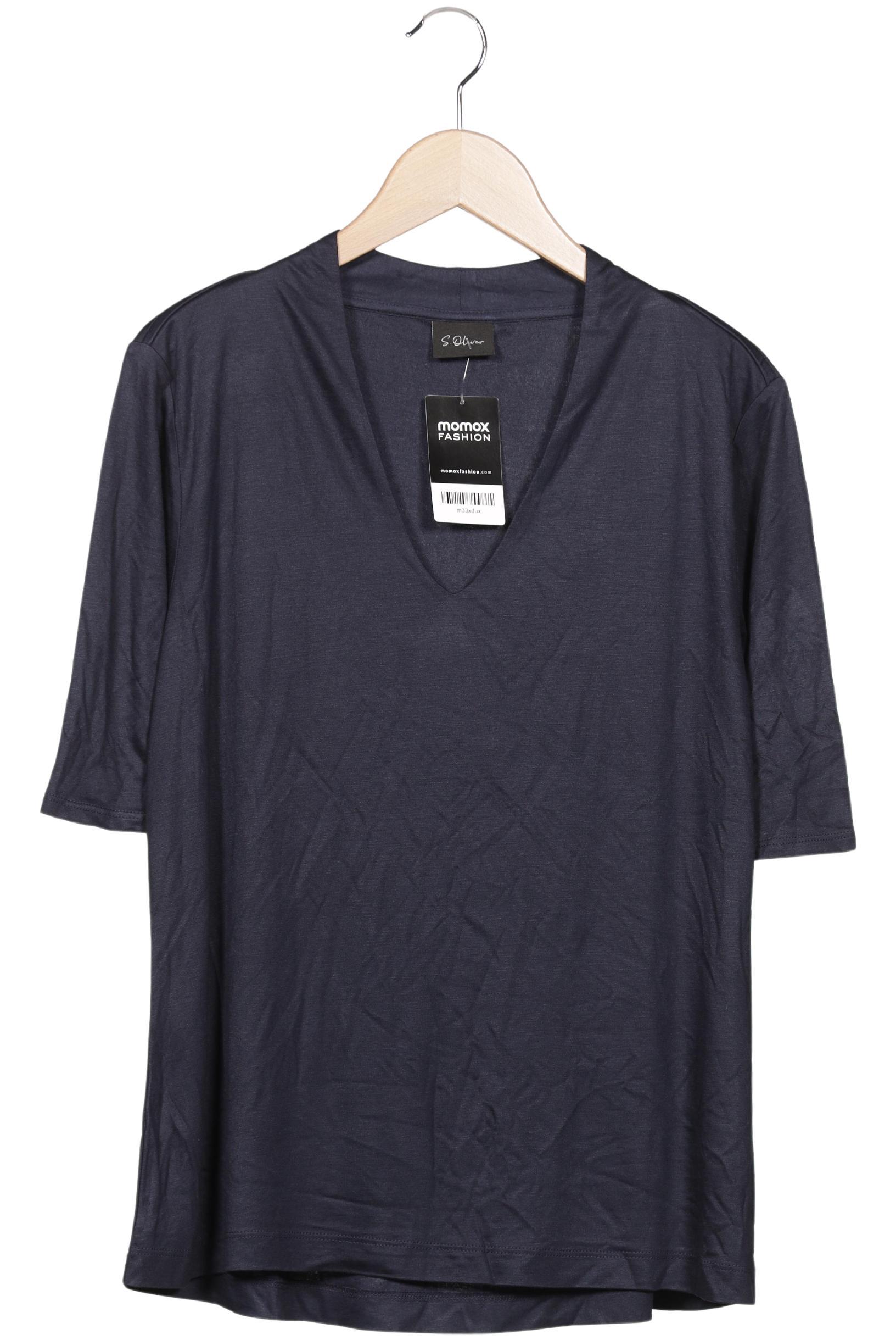 s.Oliver Damen T-Shirt, Marineblau, Gr. EU 46