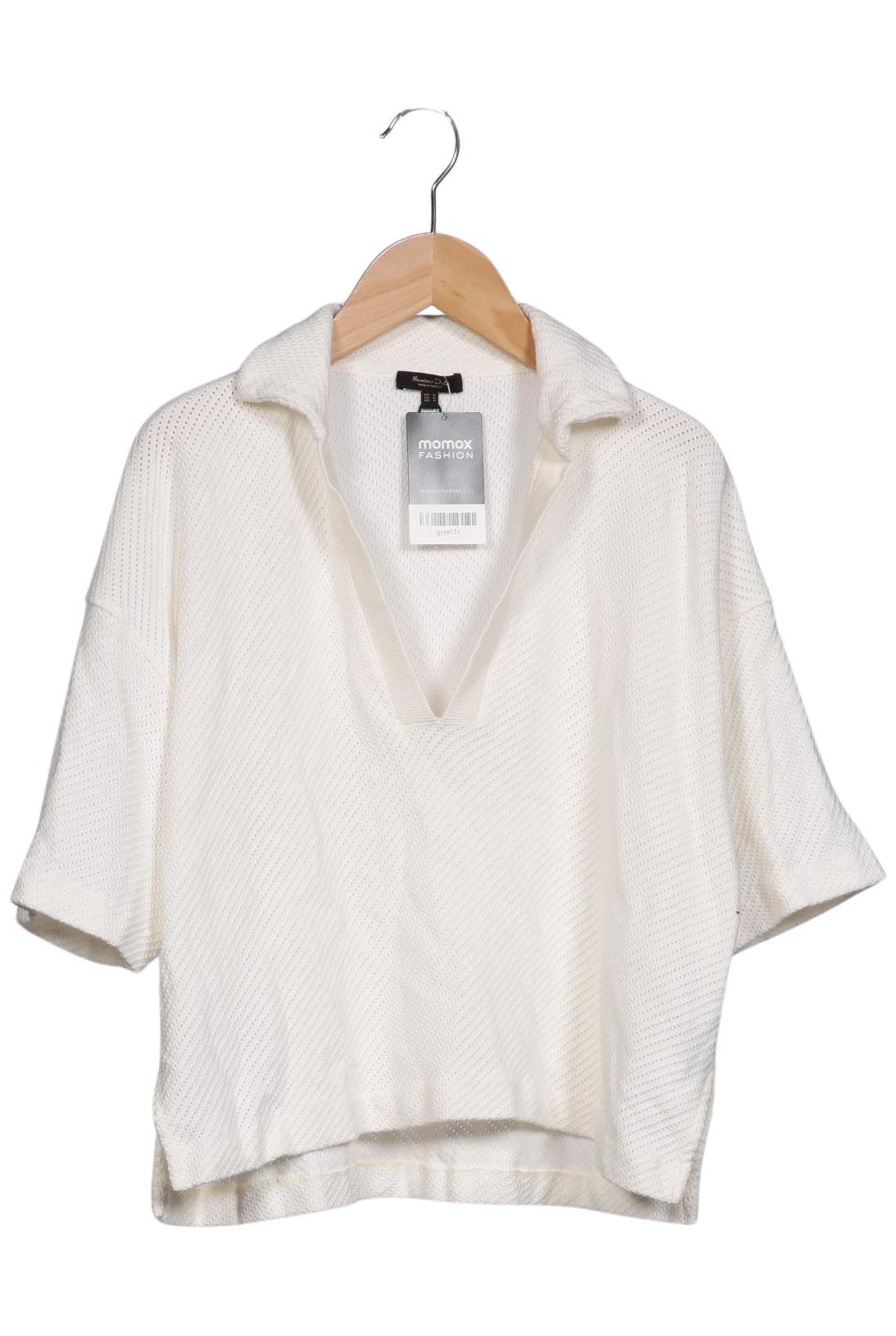 Massimo Dutti Damen Poloshirt, Cremeweiß, Gr. M
