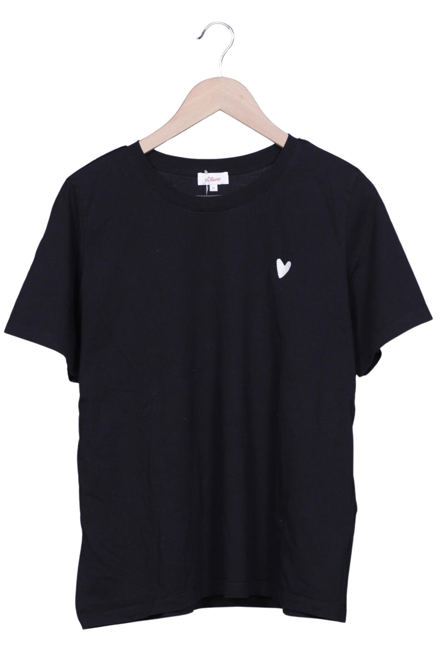 s.Oliver Damen T-Shirt, Schwarz, Gr. EU 42