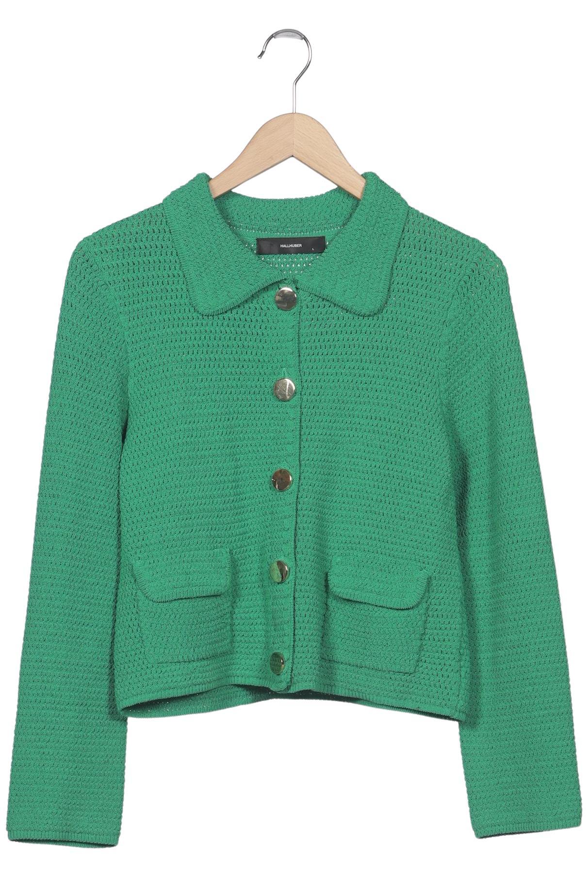 Hallhuber Damen Strickjacke, Grün, Gr. L