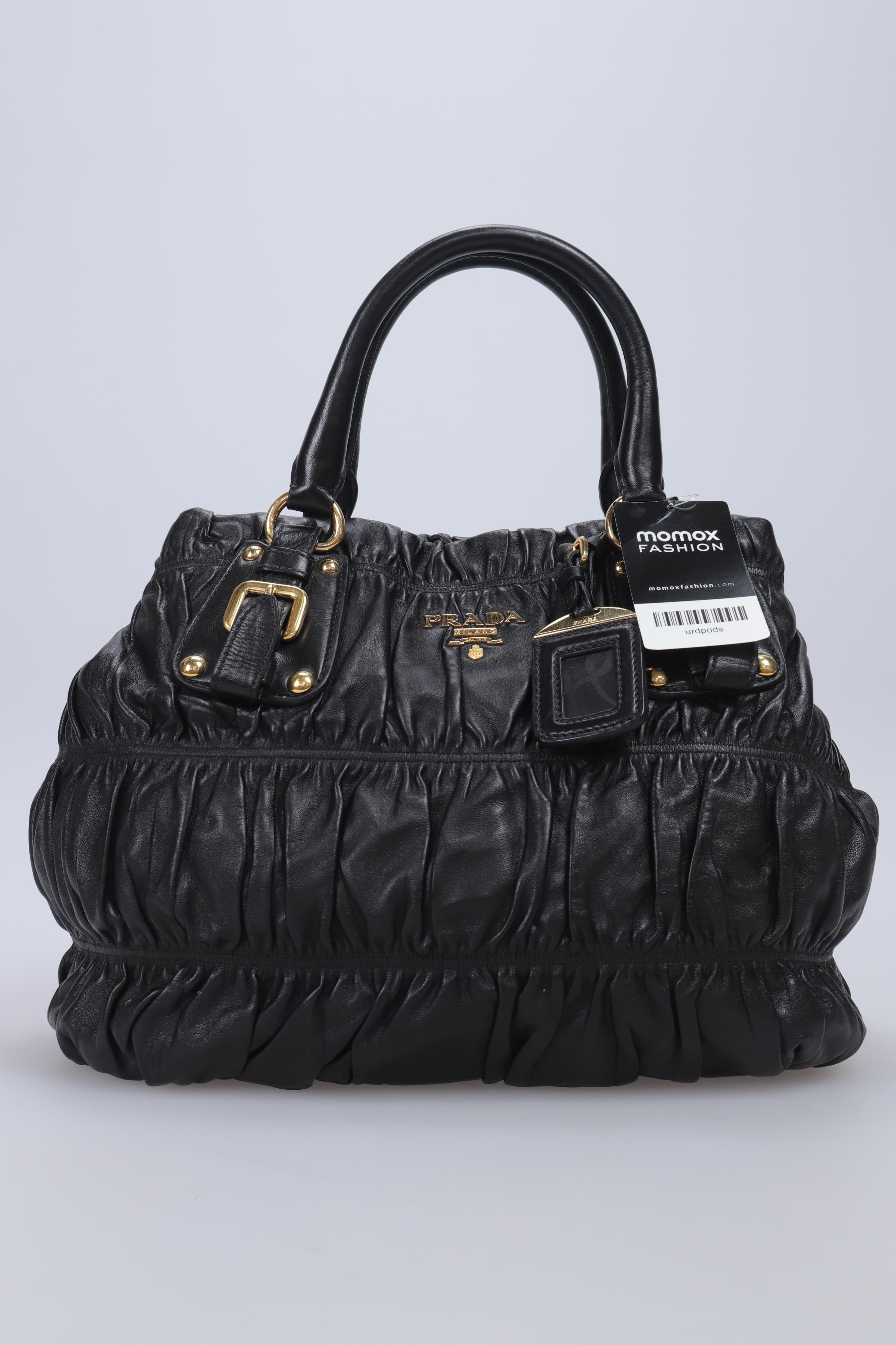 Prada Damen Handtasche klein Leder, Schwarz, Gr.