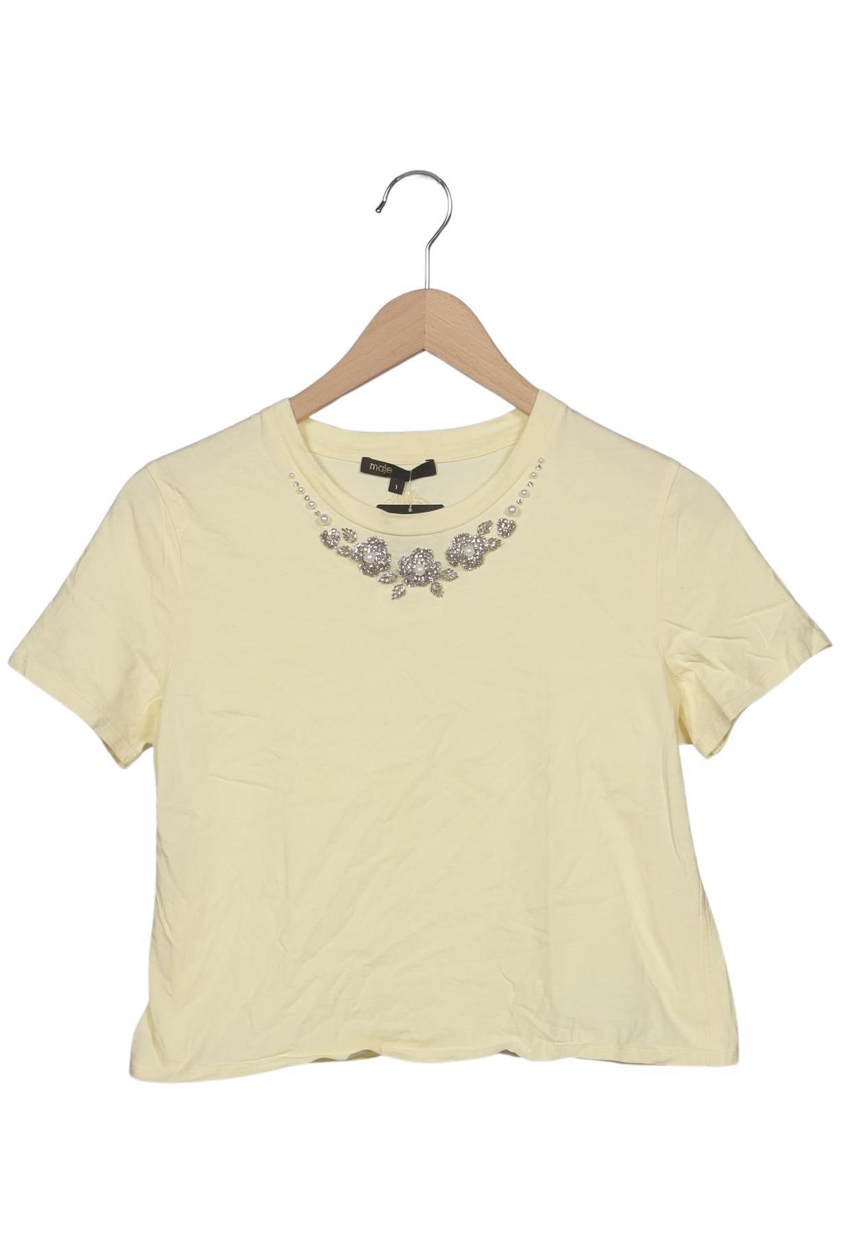 maje Damen T-Shirt, Gelb, Gr. S