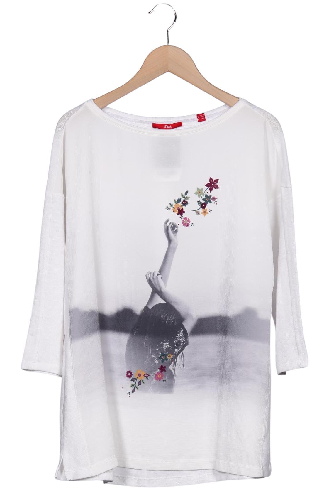 s.Oliver Damen Langarmshirt, Weiß, Gr. EU 44