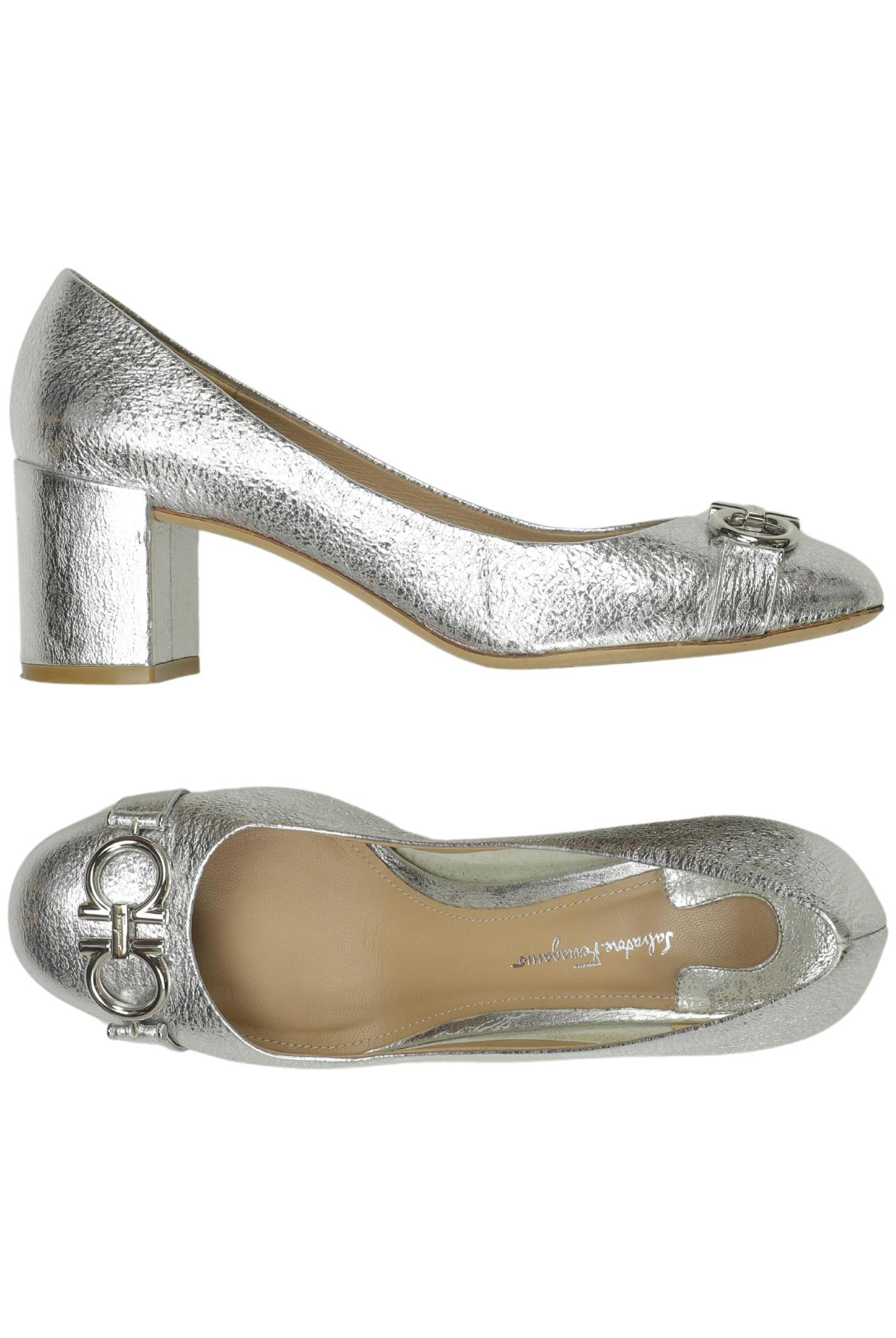 Salvatore Ferragamo Damen Pumps, Silber, Gr. UK 7.5