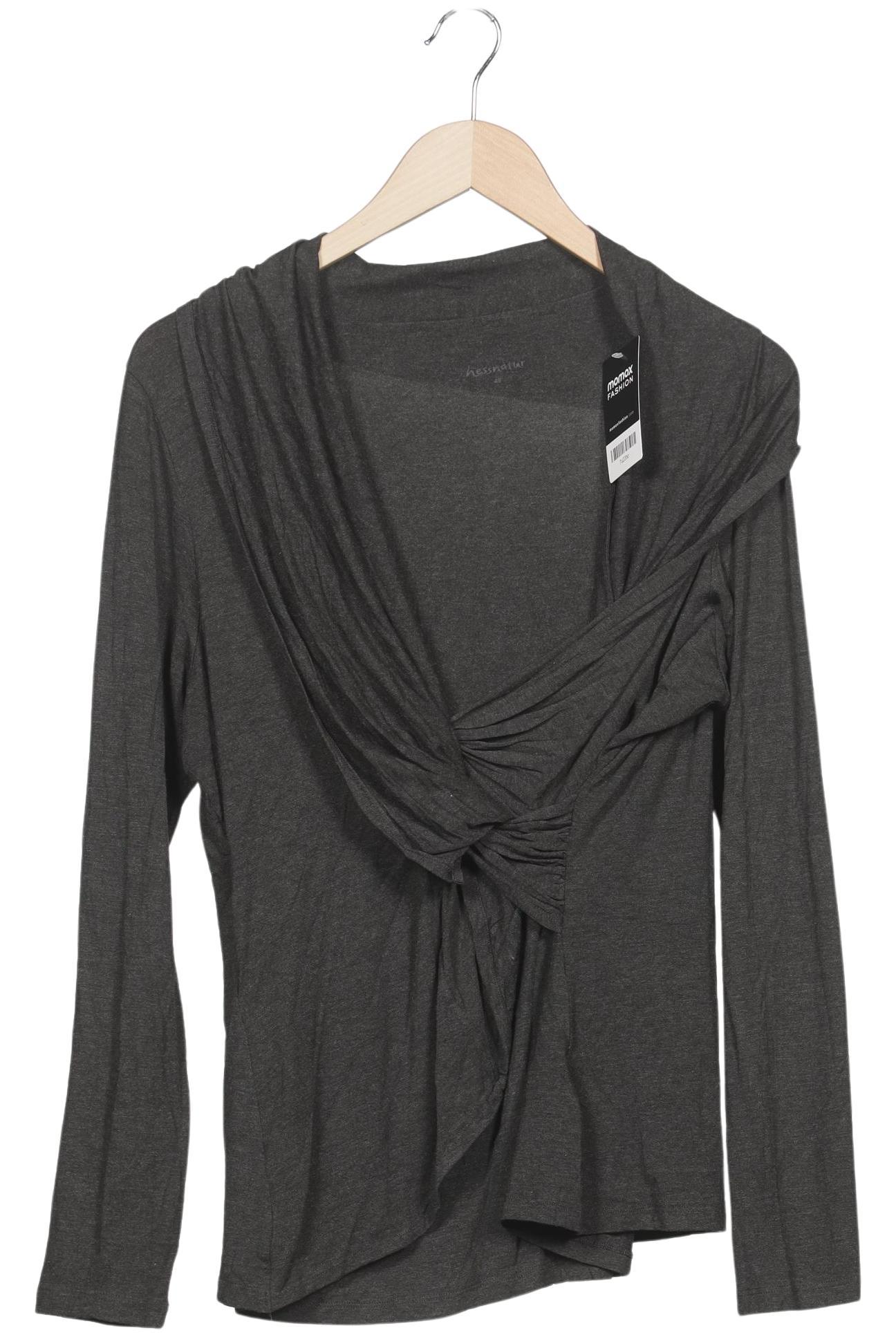 hessnatur Damen Langarmshirt, Grau, Gr. L
